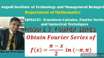 18MAT31 Module 2:  Example on Fourier series