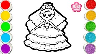 Bride drawing, painting, coloring for kids and toddlers