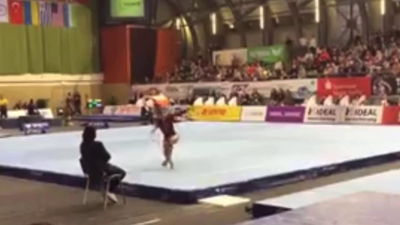 First Gymnast Ever To Compete Front Triple Twist YouTube