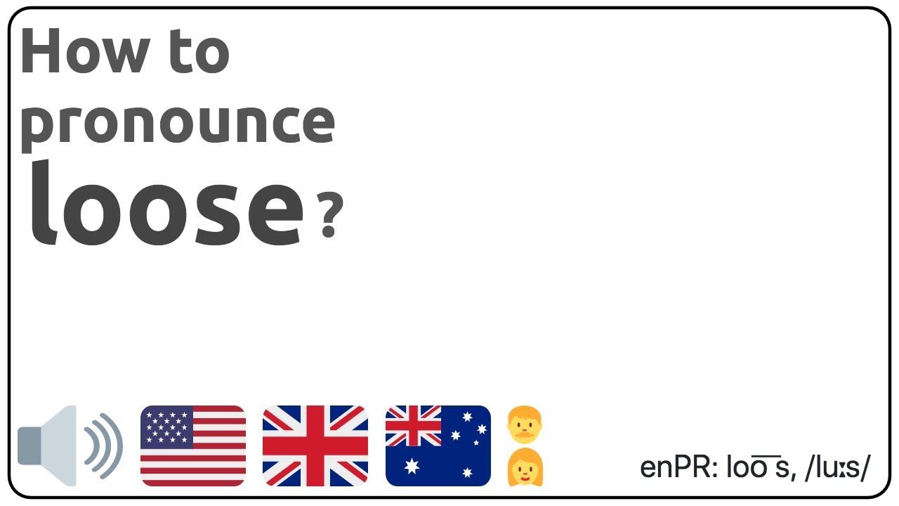 How to pronounce loose in english? YouTube