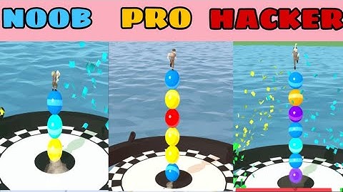 NOOB vs PRO vs HACKER in Stack Rider : All Levels Gameplay, New iOS Android Games