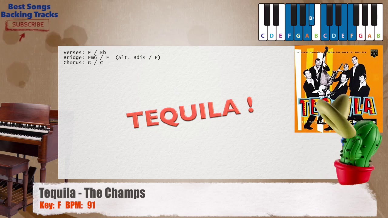  Tequila   The Champs Piano Backing Track with chords and lyrics