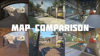 Counter-Strike Global Offensive vs Counter-Strike 2 Map Comparison