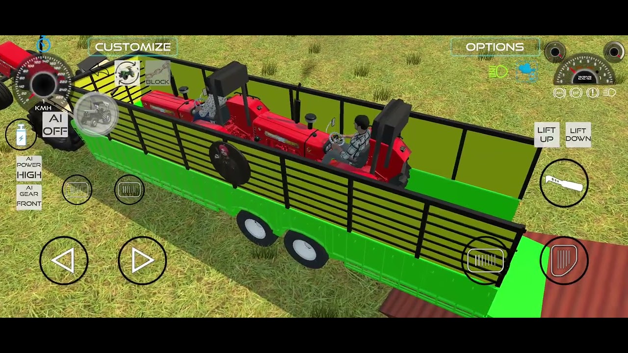 Unloading Mahindra tractor in trolley buy Swaraj in a game#indianvehiclessimulator3dvideos 