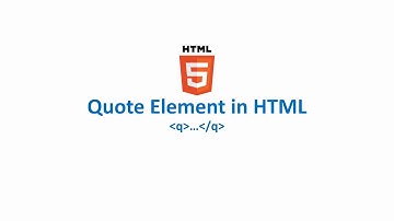 Quote Element in HTML