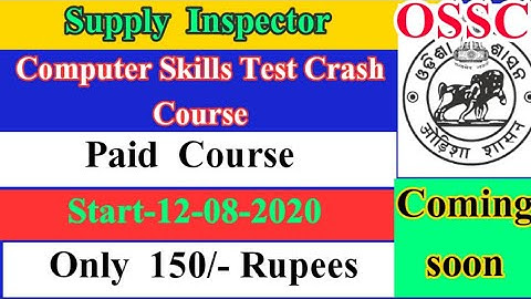 #OSSC SUPPLY INSPECTOR COMPUTER SKILLS TEST CRASH COURSE#OSSC SUPPLY INSPECTOR SKILLS TEST CLASSES