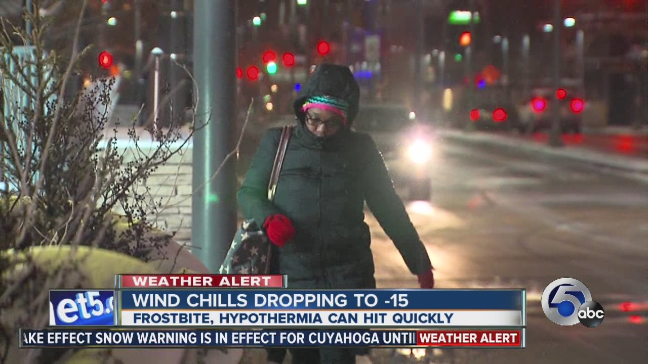 Bitter cold wind chills expected overnight & Tuesday - YouTube