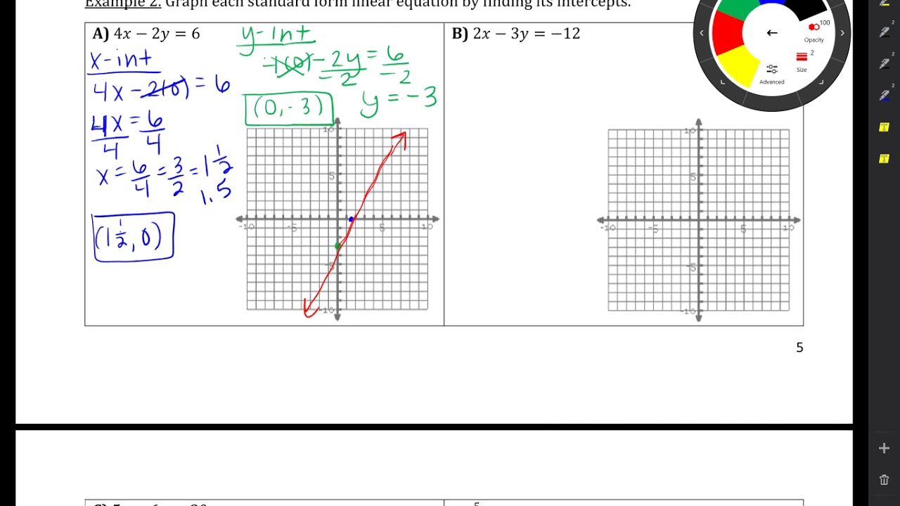 Graphing Linear Equations in Standard Form Using