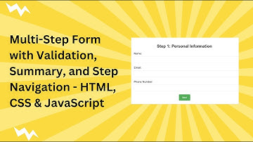 Multi-Step Form with HTML, CSS, and JavaScript | Step-by-Step Guide 📝👨‍💻