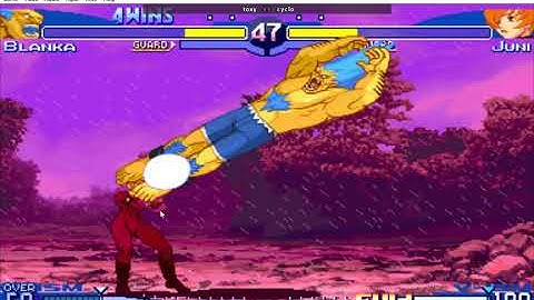 fightcade street fighter alpha 3 - toxy (V Blanka) - cyclo (V Juni)