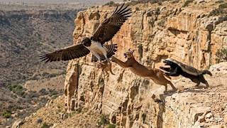 Eagle Steals Caracal Cubthen The Honey Badger Joins The Fight
