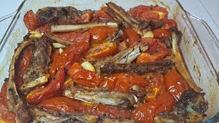 Lokum gibi Yumuşacık ♥ Fırında Domatesli Kaburga Tarifi ♥ Lamb Chop #recipe #vlog #4k #turkish #100