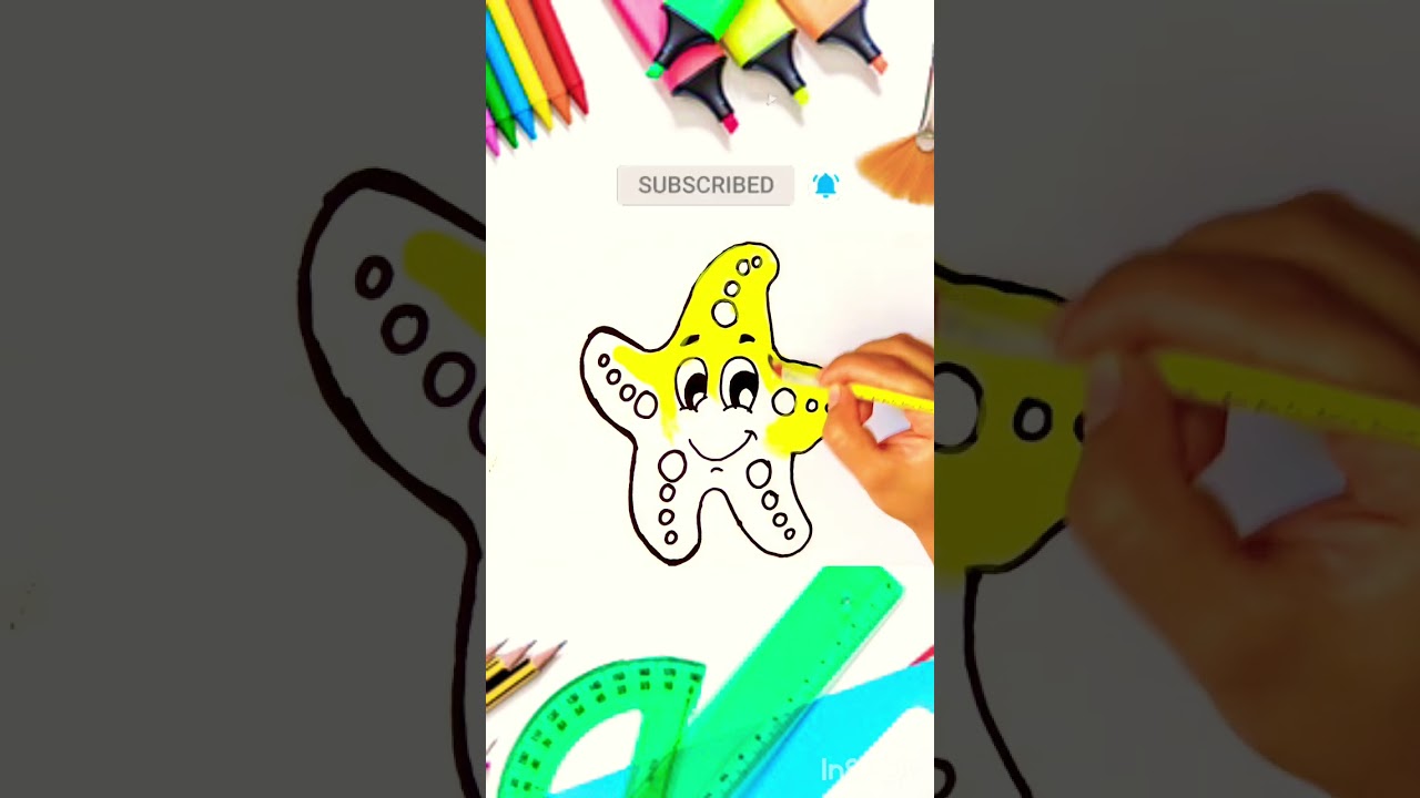 Drawing of cute starfish 