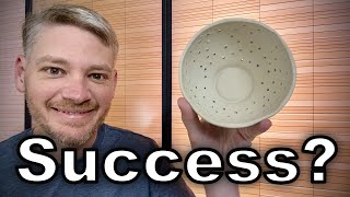 Success? Slip Cast Holes using Wax Pins