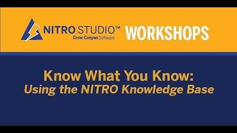 Create Knowledge Base in SharePoint: NITRO Studio Workshop