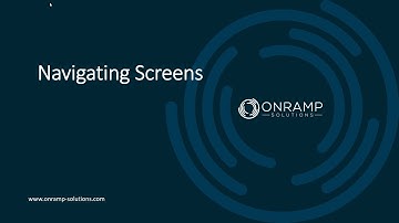 OnRamp Screen Navigation