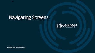 OnRamp Screen Navigation