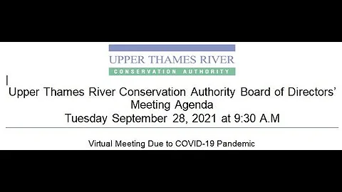 UTRCA Board of Directors' Meeting - October 26, 2021