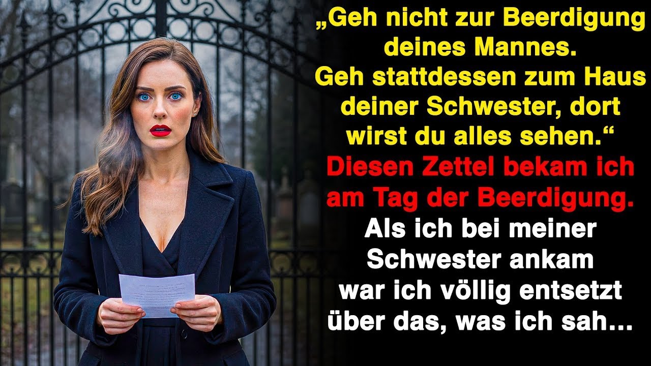 Ich stand in der Küche und kochte Kaffee, den ich nicht trinken würde, als der Brief durch den Schlitz fiel. „Geh nicht zur Trauerfeier deines Mannes. Geh stattdessen zum Haus deiner Schwester. Er...