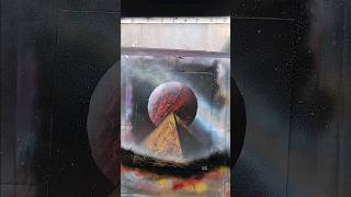 Pyramid and Planet-Spray Paint Art #spraypaintart #spraypaint #sprayart #sprayartist #shorts