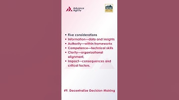 Decision Making Mastery | Lean-Agile Principle | Advance Agility  #shortvideo #agile