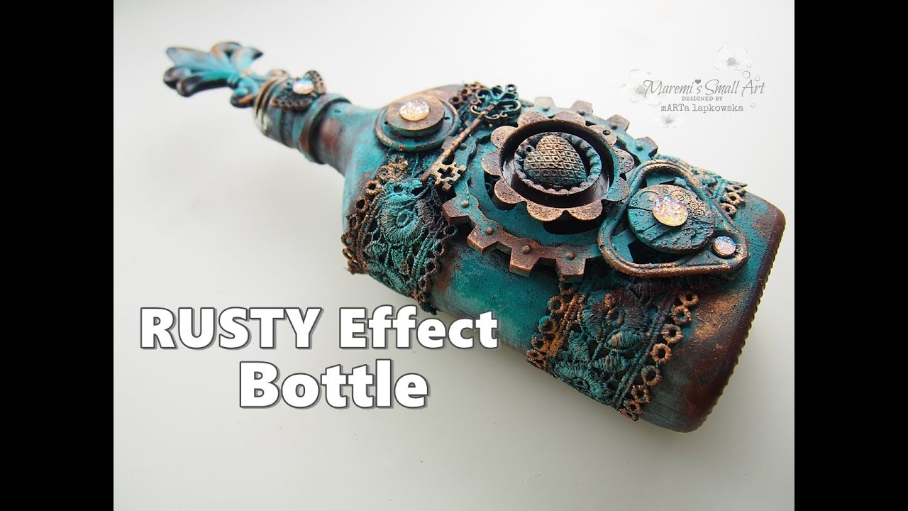 Altering BOTTLE in Vintage Style Mixed Media Tutorial ♡ Maremi's Small ...