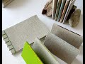 Handmade small fabric notebooks with Hemp cord binding and colored insides- PART 1