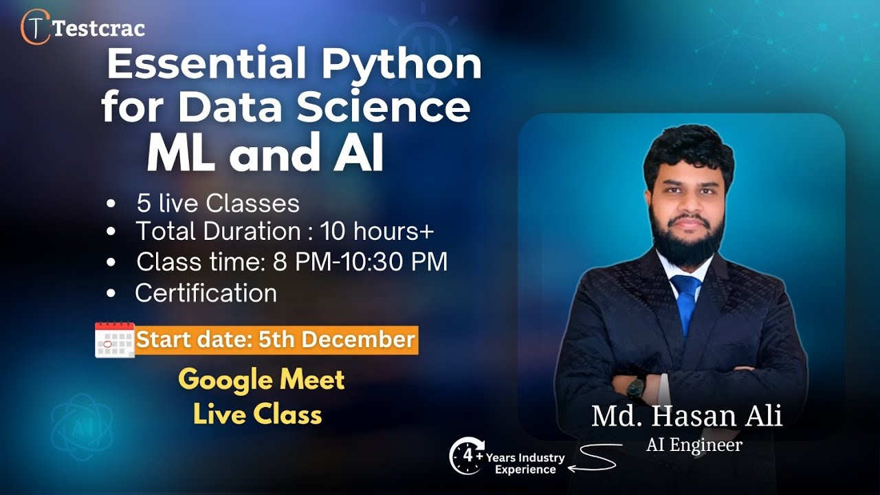 python - complete python, django, data science and ml... Essential Python for Data Science, ML & AI Day 4 - YouTube
