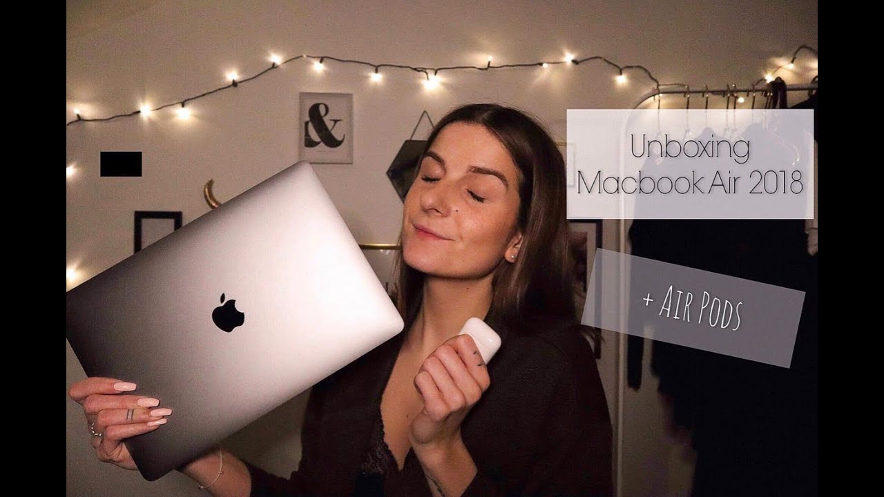 ASMR ♡ UNBOXING MACBOOK AIR 2018 + AIR PODS