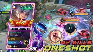 GELYE BUILD = 4MANIAC+SAVAGE+42 KILLS😱😱 (MUST WATCH) | MLBB