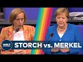 STORCH vs. MERKEL: Unterschiedlicher kann die Meinung zu Ungarns "Homosexuellen-Gesetz" nicht sein