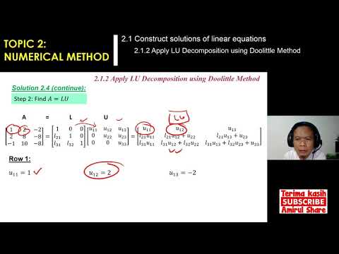 [2.1.2b]#Mathematics-3- Find LU Using DOOLITTLE Method - YouTube