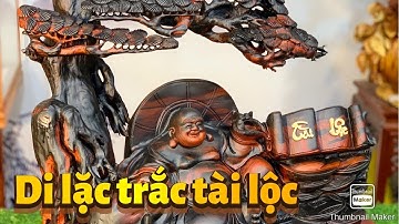 Tượng gỗ di lạc ngồi tùng gỗ trắc - TƯỢNG GỖ NGUYỄN HỒNG