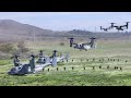 US Transformer V-22s Drop off 1000s of Marines During Massive Drill
