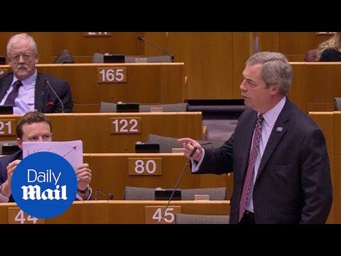 'He's lying to you' - Nigel Farage heckled in European Parliament - Daily Mail