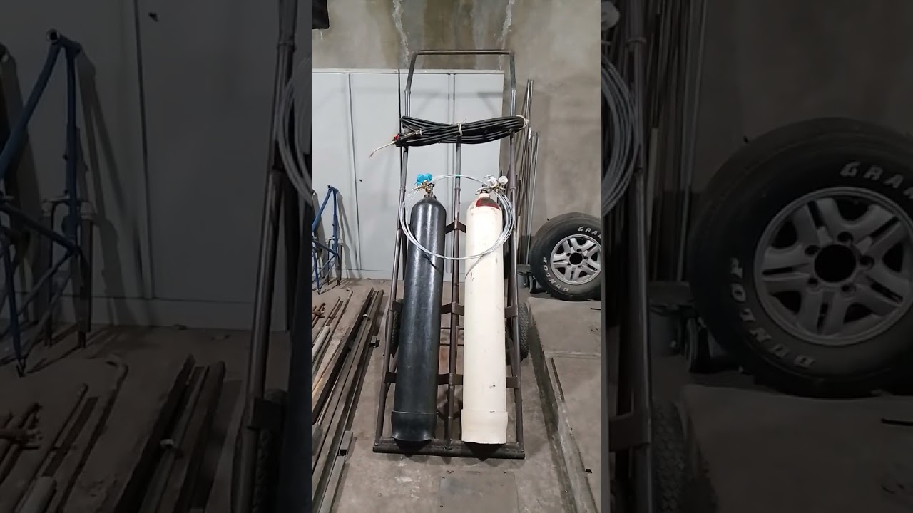 ТЕЛЕЖКА ДЛЯ БАЛЛОН 🔵КИСЛОРОД ⚪АЦЕТИЛЕН 🔴ПРОПАН ГАЗОСВАРКА ИЛИ ГАЗОРЕЗАК ПОСТ 
