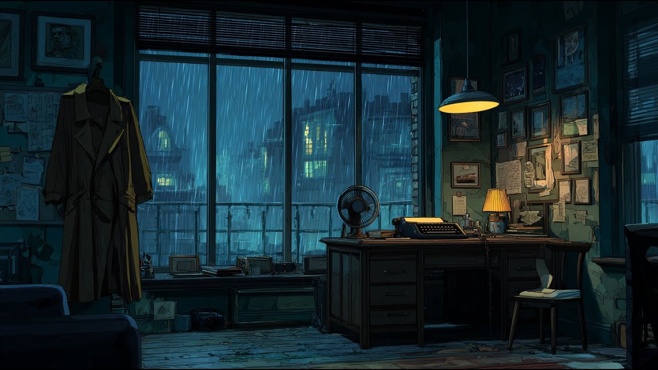 Rainy Detective Office / Dark Noir Jazz / Lofi for Studying [1930s Ambience]