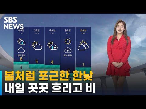 [날씨] 봄처럼 포근한 한낮…내일 곳곳 흐리고 비 / SBS
