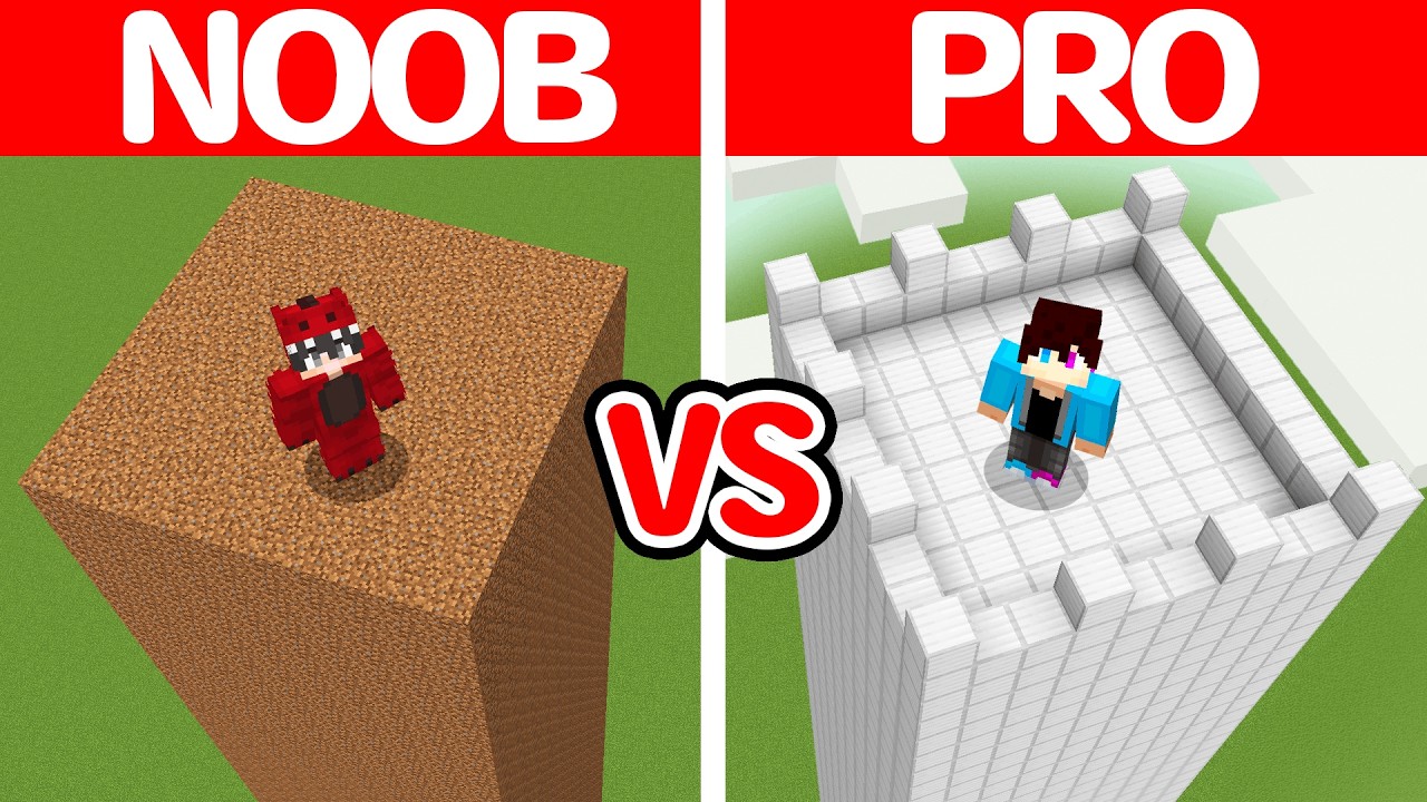 Noob VS Pro Veiligste Toren Bouw Battle
