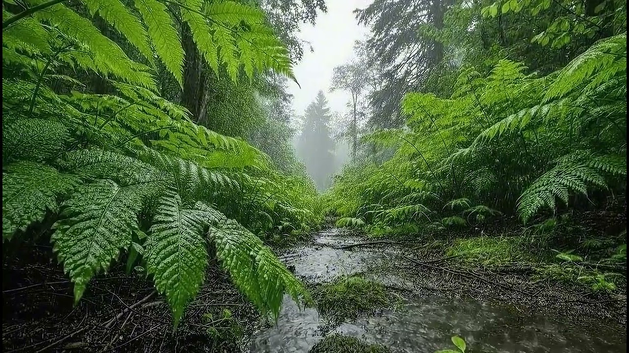 1 hour Midnight Rain Sounds - Peaceful Night Ambience