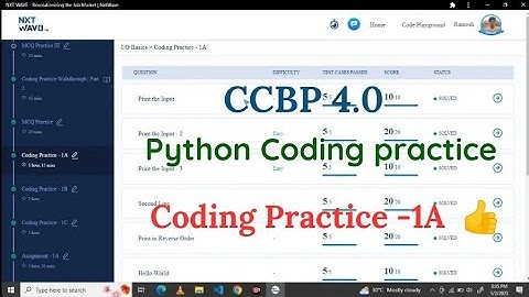 Python coding Practice-1A |  NXT Wave ccbp | #nxtwave #ccbpacademy #ccbpintensive #python #ccbp