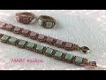 シンプルな2 ホールスクエアビーズのブレスレットとリング/square beads