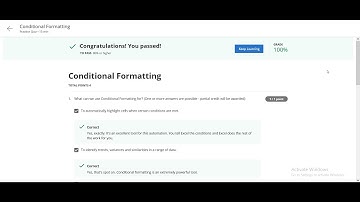 Week-4 Quiz | Conditional Formatting | Excel Skills for Business: Essentials | Coursera