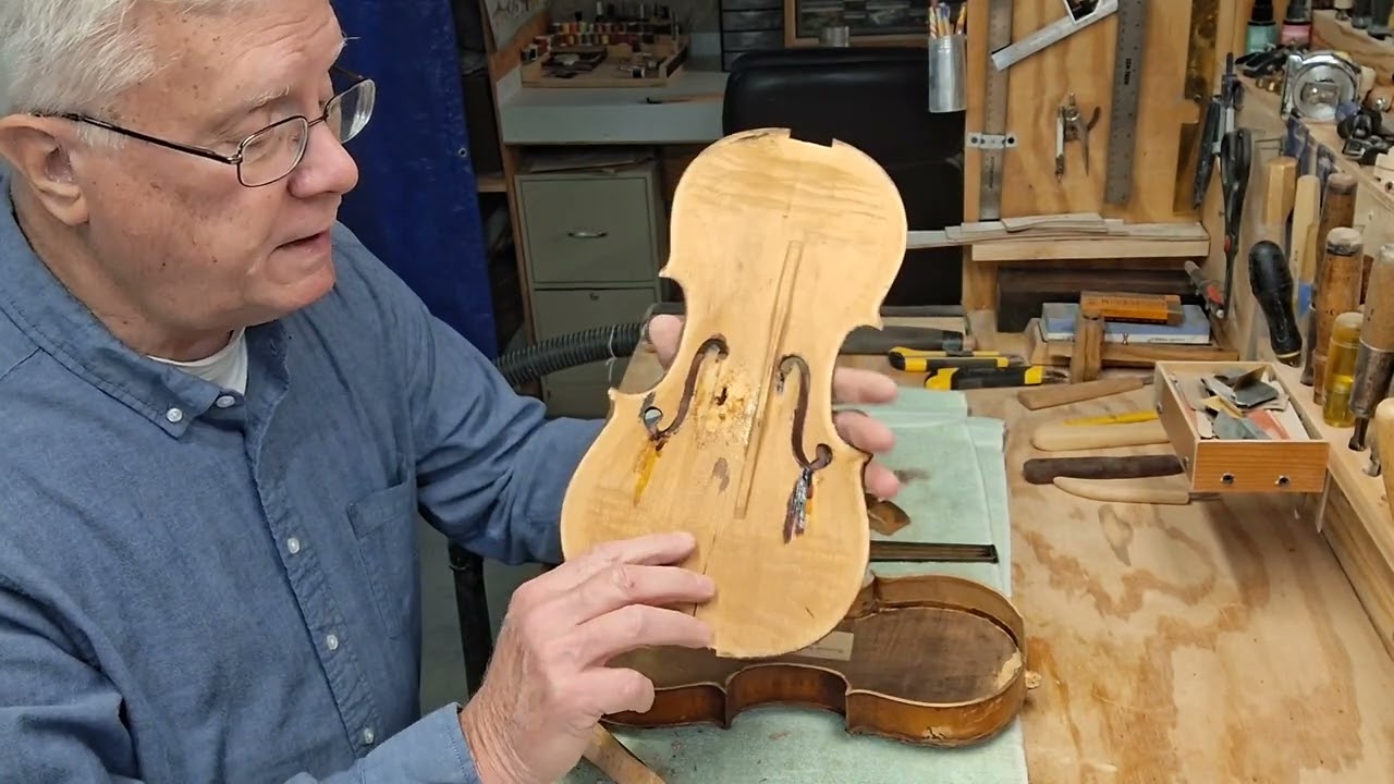 The 100 year old German violin is apart and ready to be repaired. Subscribe and follow the repair..