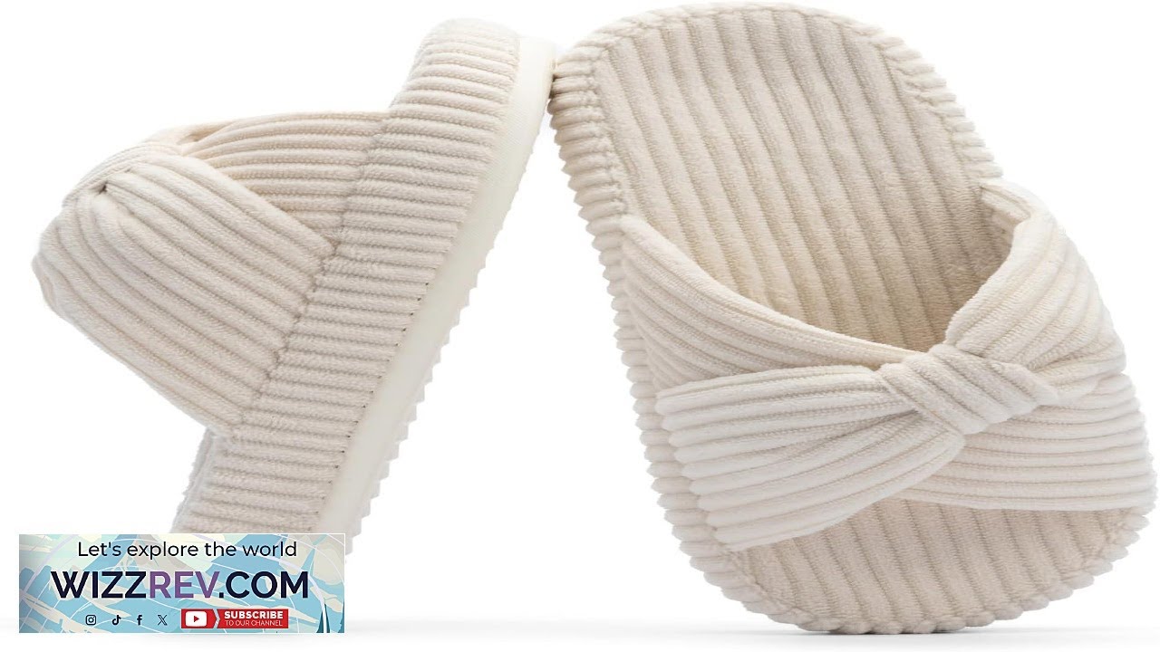 Chantomoo Slippers for Women Memory Foam House Bedroom Corduroy Bow Crossbands Slide Review