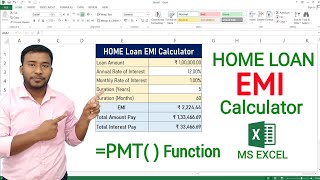 Home Loan EMI Calculator in Excel | EMI Calculator in MS Excel | Loan Interest Calculation in Excel screenshot 2