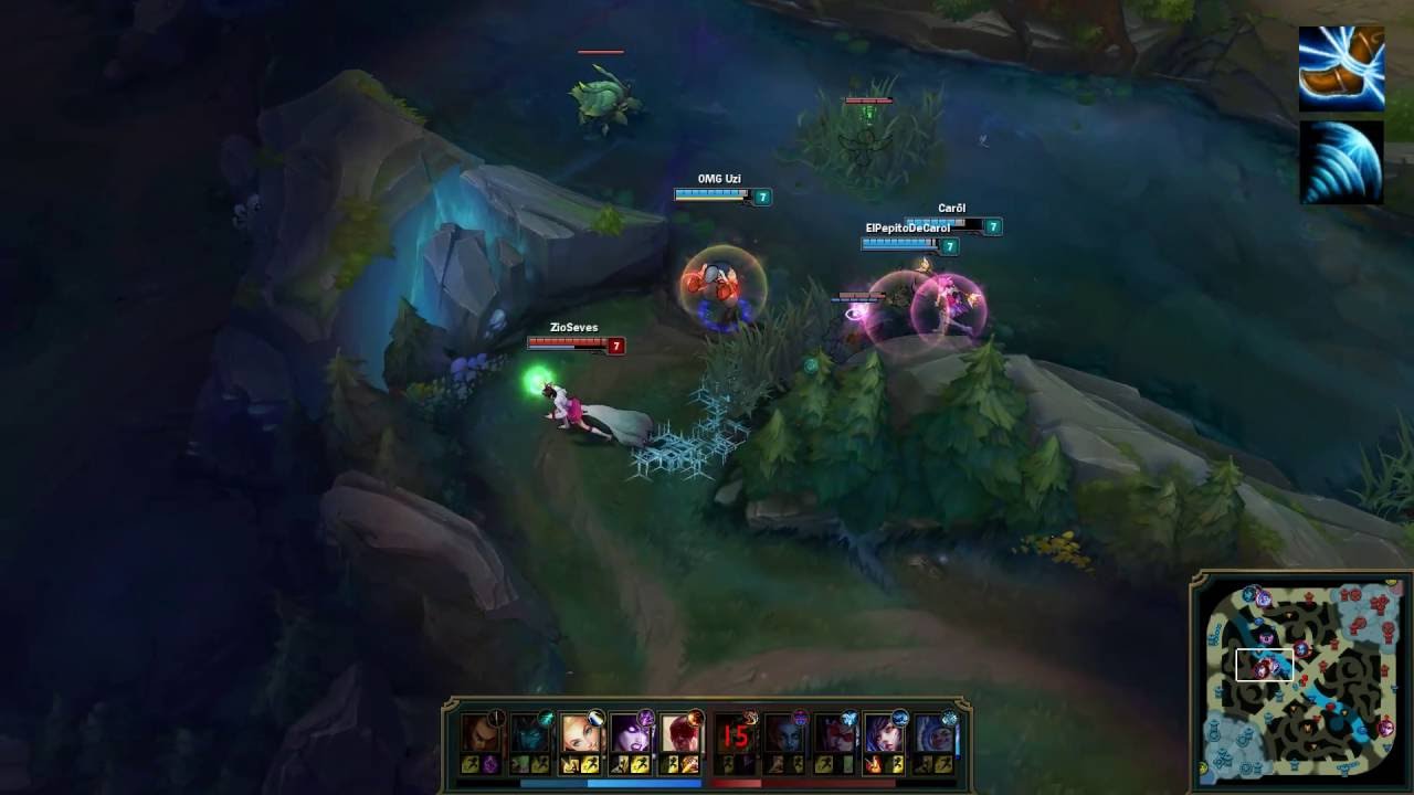 Ahri 1v3 dodge 5 Skill Shot