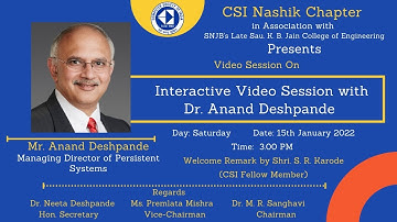 Interactive Video Session with Dr. Anand Deshpande