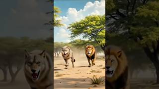 Lion’s Revenge Ends a Wolf Pack… #ai #shorts