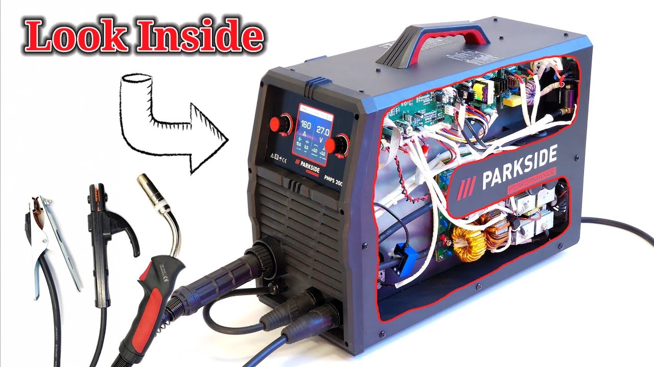 How it looks from inside the new Parkside Performance welding machine PMPS  200 A1 All in One - YouTube
